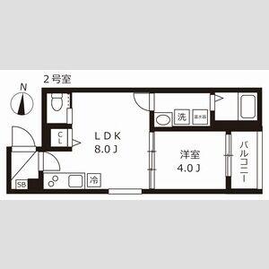バズ北巽(1LDK/1階)の間取り写真