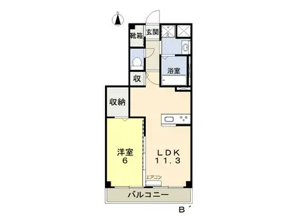 クレセント中仙道6(1LDK/3階)の間取り写真