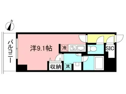 プライムメゾン初台(ワンルーム/13階)の間取り写真