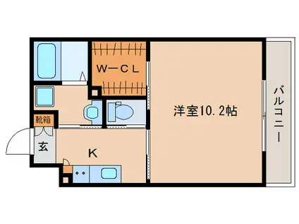 RAきたまち(1K/2階)の間取り写真