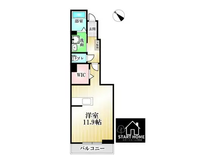 クレシェンドアルファ(ワンルーム/1階)の間取り写真