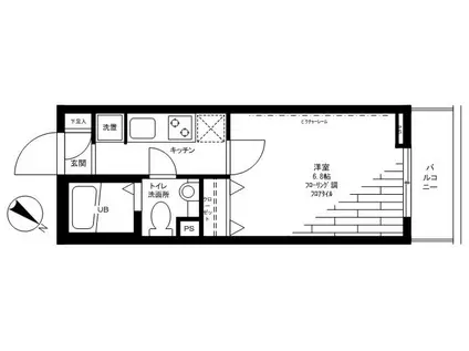 ステージグランデ日本橋(1K/9階)の間取り写真