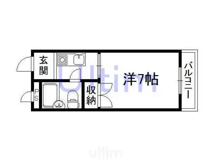 ハイツ池本II(1K/3階)の間取り写真