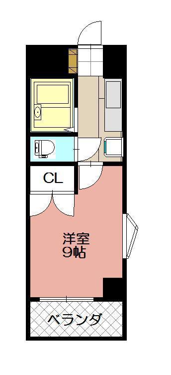 KMマンション八幡駅前III(1K/8階)の間取り写真
