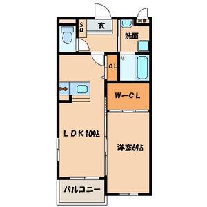 プレステージ中原東(1LDK/2階)の間取り写真