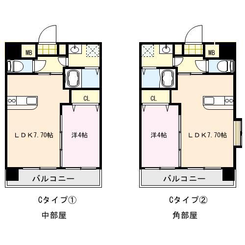 第43川崎ビル(1LDK/4階)の間取り写真