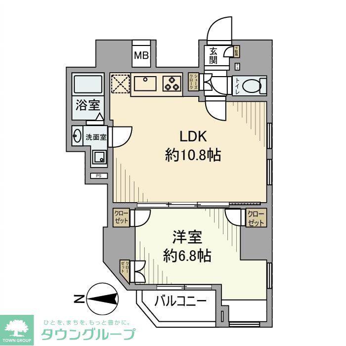 ビバリーホームズ三鷹(1LDK/8階)の間取り写真