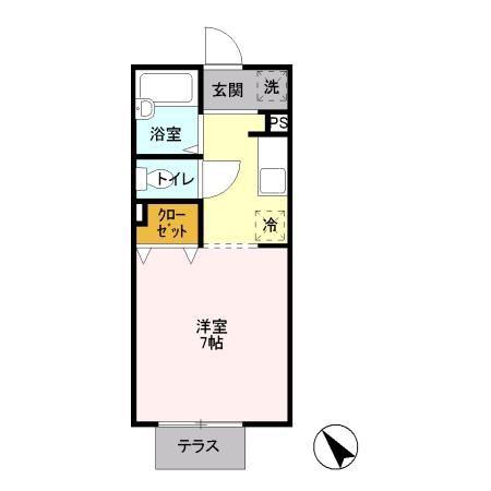 エンドレス(ワンルーム/1階)の間取り写真