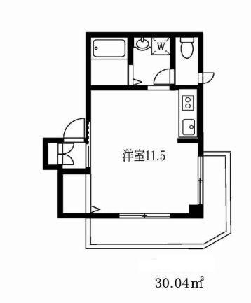 メルベイユII(ワンルーム/2階)の間取り写真