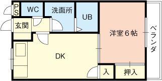 ハイツ春日(1DK/3階)の間取り写真