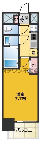 プレサンス東別院駅前II(1K/2階)の間取り写真