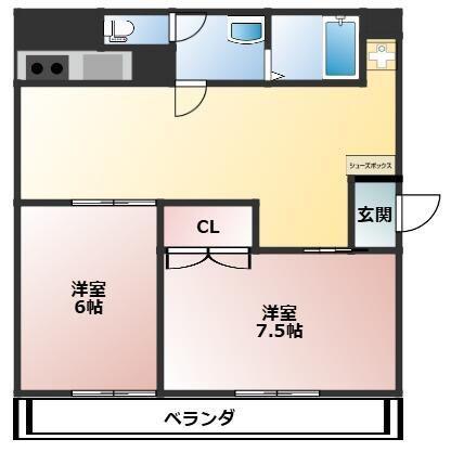 トキワ第2マンション(2LDK/1階)の間取り写真