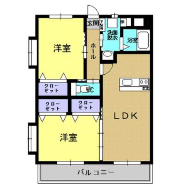 グレイスプルメリア(2LDK/3階)の間取り写真