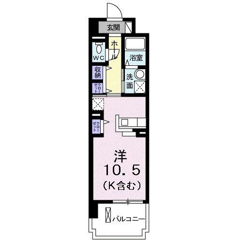 ヌーベル エスポワール(ワンルーム/2階)の間取り写真