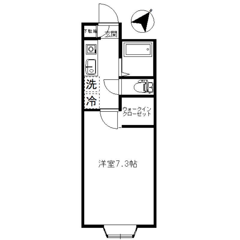 中西ハウス(1K/1階)の間取り写真