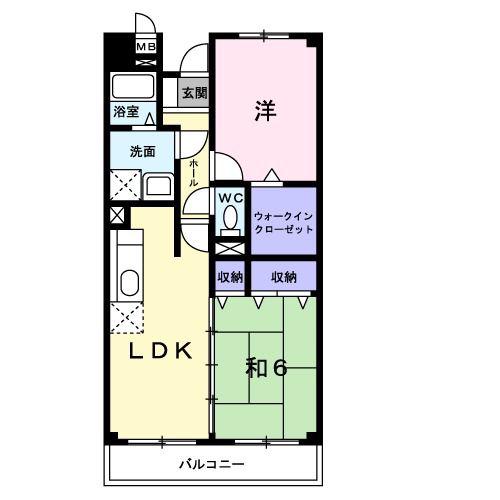 パルテール桑の木(2LDK/1階)の間取り写真