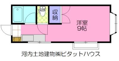 メイプルリーフ岩曽(ワンルーム/2階)の間取り写真
