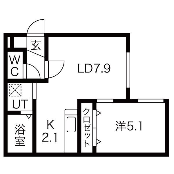 ESTOR NANGO (1LDK/4階)の間取り写真