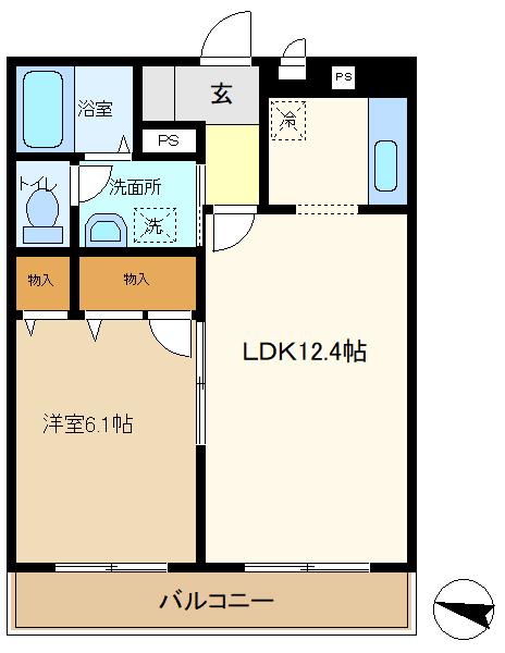 カステロ・デ・グロリア(1LDK/3階)の間取り写真