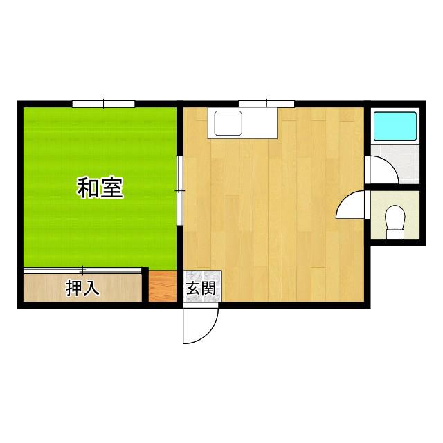 コーポ長田(1DK/5階)の間取り写真