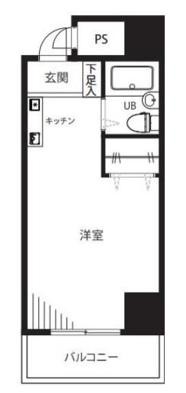 プレール麻布仙台坂(ワンルーム/4階)の間取り写真