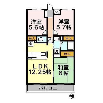 プロスペリテ新蒲田(3LDK/2階)の間取り写真