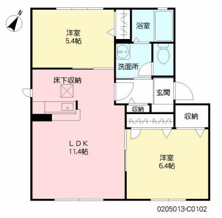 ベルスール(2LDK/1階)の間取り写真