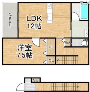 FORESTA(1LDK/2階)の間取り写真
