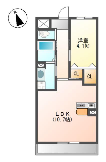 AK HEIM JOY-FULL(1LDK/1階)の間取り写真