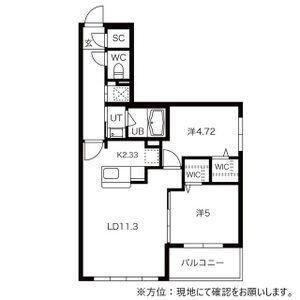 グランドサクセス南麻生(2LDK/3階)の間取り写真