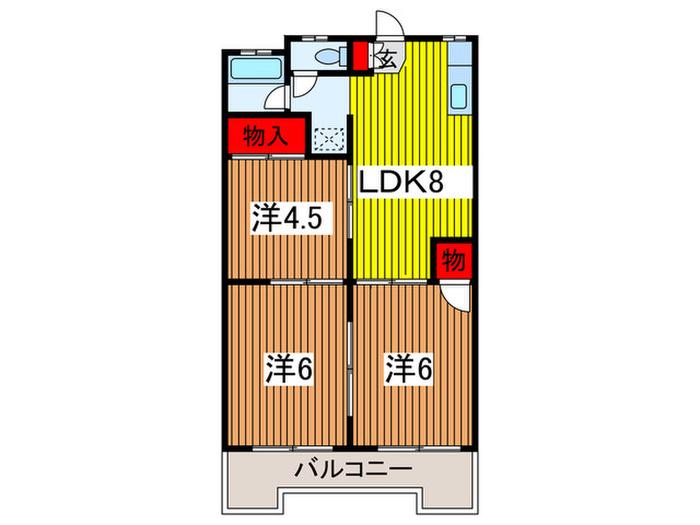清宮 ハイツ(3LDK/3階)の間取り写真
