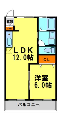 グランドメゾン花屋敷(1LDK/4階)の間取り写真