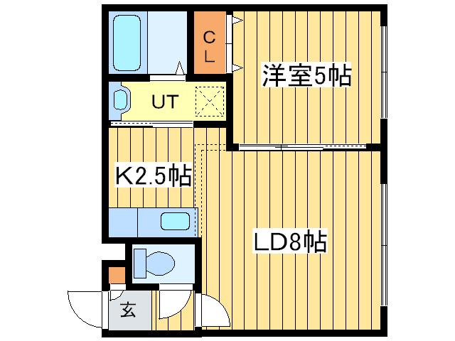 エターナル一番館(1LDK/2階)の間取り写真