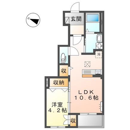 アジュール(1LDK/1階)の間取り写真