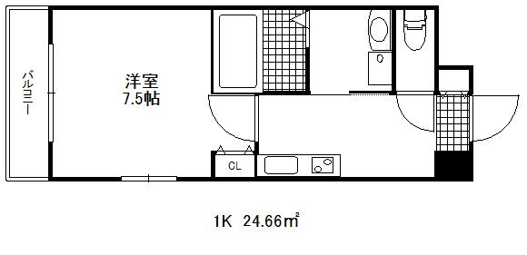 プライムライフ三宮磯上公園(1K/8階)の間取り写真