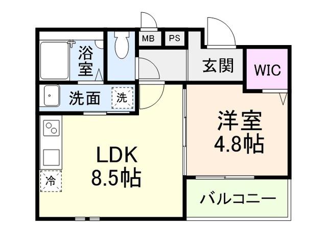 フルールハチテラス(1LDK/3階)の間取り写真