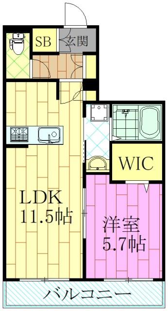グランシーマ(1LDK/2階)の間取り写真