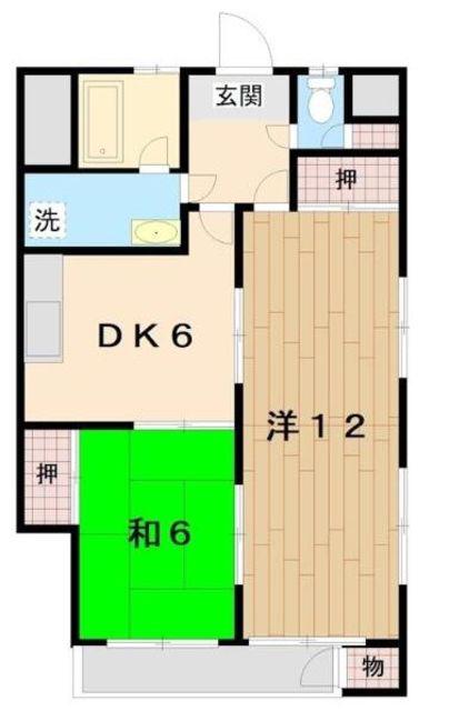 ガーデンヒルズ戸田(2DK/2階)の間取り写真