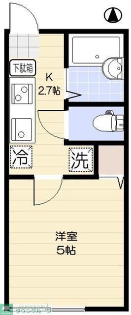 コーポK(1K/1階)の間取り写真