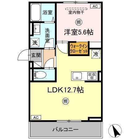 PREMILIFE大在浜ウエスト(1LDK/2階)の間取り写真