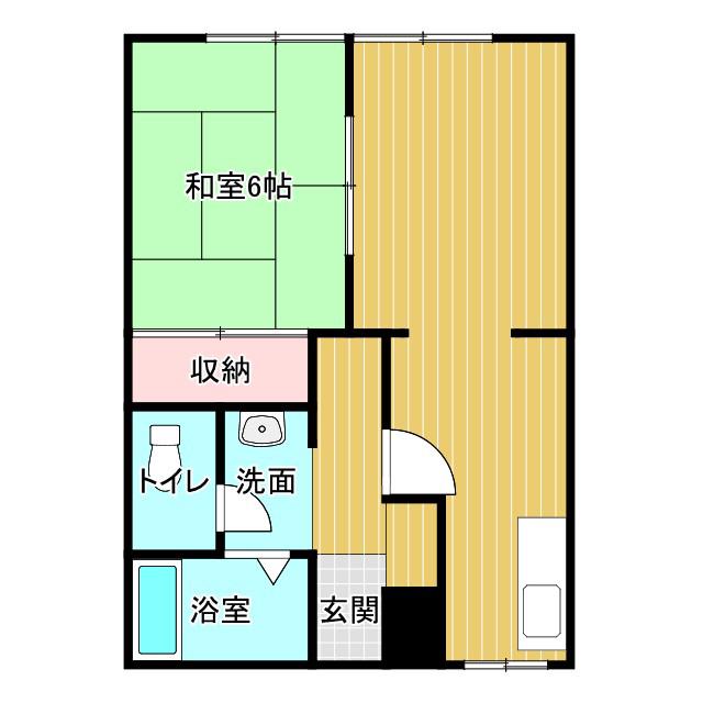 アリコハイツ I号棟(1LDK/1階)の間取り写真
