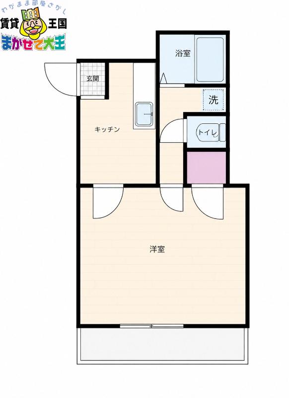 サンコーポちくご(1K/5階)の間取り写真