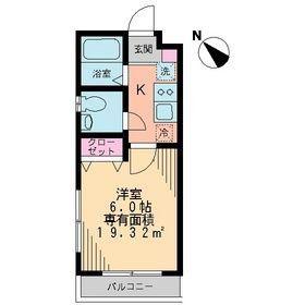 ルーチェ高円寺(1K/4階)の間取り写真