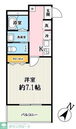 キャメル所沢弥生町2(1K/2階)の間取り写真