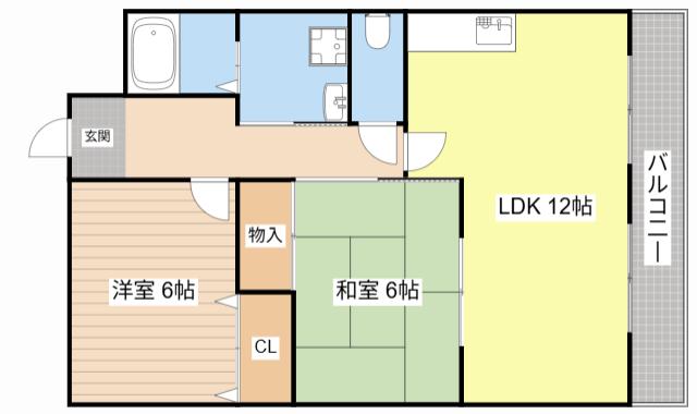 ウイングパレス東陽(2LDK/3階)の間取り写真