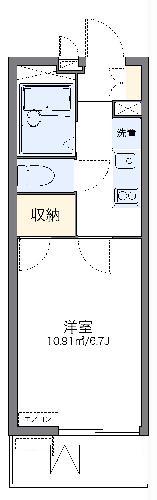 レオパレスレイクサイド武蔵浦和(1K/3階)の間取り写真
