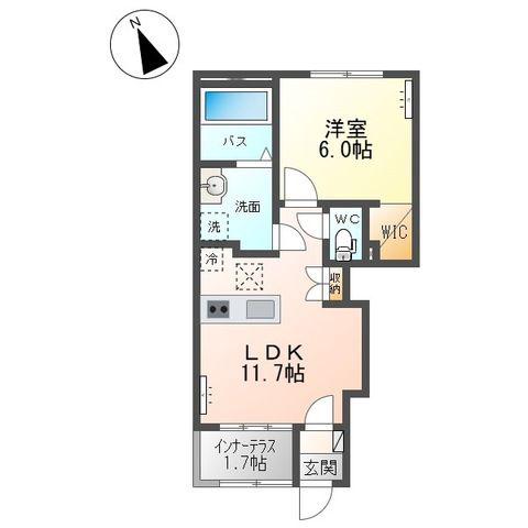 グランデージ(1LDK/1階)の間取り写真