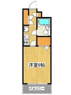 プランドール新城(1K/4階)の間取り写真