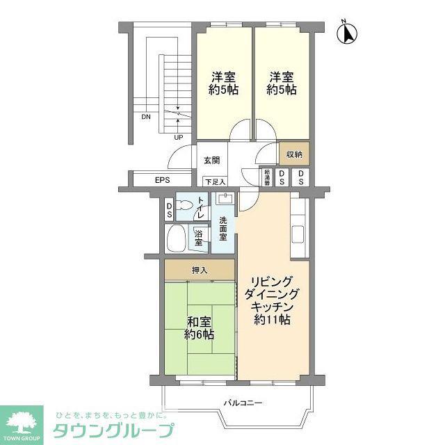 ドルフ青葉台2号棟(3LDK/6階)の間取り写真