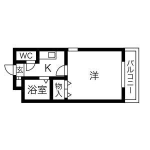 アーバン箱崎(1K/2階)の間取り写真